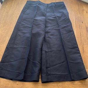 LOFT Navy Linen Wide Leg Pants